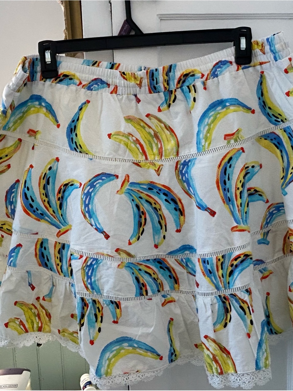 Free Assembly XXL Banana Print Tiered Skirt Colorful Fruit Print NWT